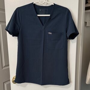 Figs Deep Blue V-Neck Shirt